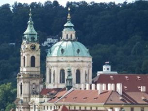 There is St. Nicholas Church on both banks of the Vltava River have their own